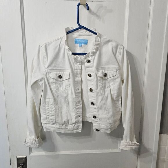 Draper James Jackets & Blazers - Draper James White Jean Jacket Sz Small, Excellent Condition